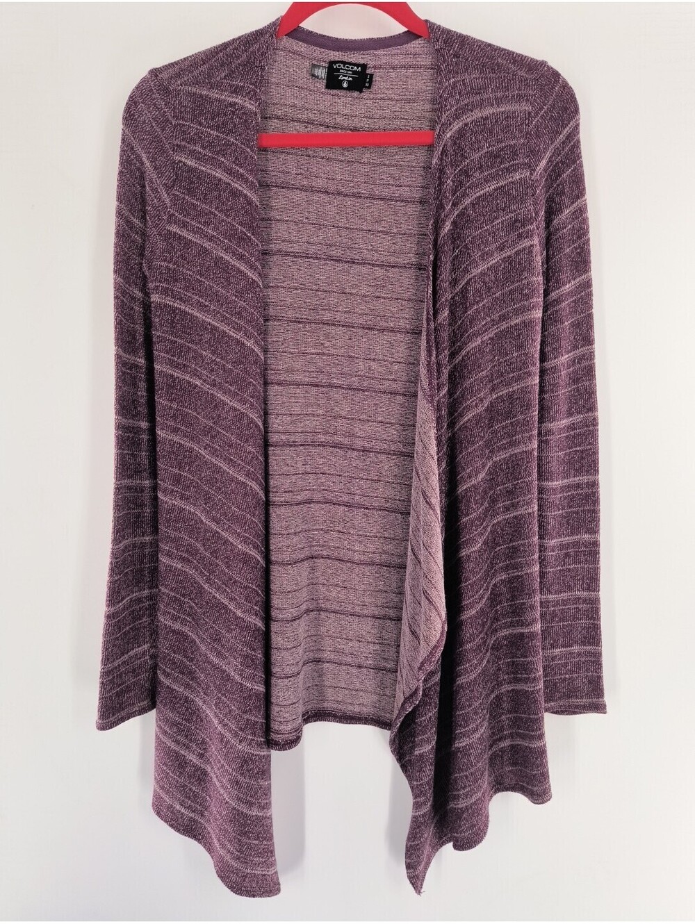 Volcom Women's Burgundy/Purple Cardigan Small Striped 080